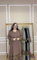 پیراهن زنانه ویسکوز سایز بزرگ ساده با خرجکار سنتی کد ۰۱۳