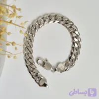 دستبند مردانه کارتیر تخت استیل نقره‌ای پهن ۱ سانتی | دلسامه