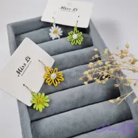 گوشواره دخترانه فانتزی طرح گل بابونه رنگی | دلسامه