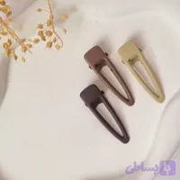 گیره مو سه عددی فلزی مات در رنگ‌های نود