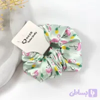 کش مو اسکرانچی ساتن طرح فلامینگو | دلسامه