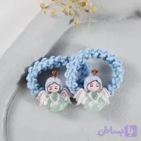 کش مو دخترانه بافتنی طرح فرشته پک ۲ عددی | دلسامه