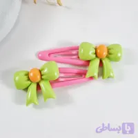 گیره مو تق تقی دخترانه پاپیونی رنگی | گیره فانتزی کودک و نوجوان در ۶ رنگ شاد