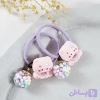 کش مو دخترانه آویزدار عروسکی گوی رنگی | دلسامه
