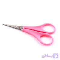 قیچی ابرو و گلدوزی ژانومه سر صاف استیل صورتی | دلسامه