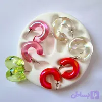 گوشواره زنانه آبنباتی نیم‌دایره‌ای فانتزی و رنگارنگ | دلسامه