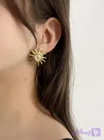 گوشواره خورشیدی مارپیچ طلایی ☀️