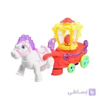 اسباب بازی اسب موزیکال همراه با کالسکه