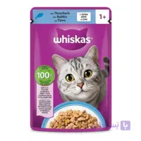 پوچ گربه بالغ ویسکاس مدل ژلی طعم ماهی تن وزن 85 گرم