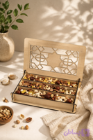 باکس چوبی گیفتانه پذیرایی آجیل و خشکبار طرح ستاره۳خونه( افرا)