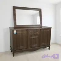 آینه و کنسول آرچین چوب طول 140 سانتی متر مدل کلاسیک پایه چوبی