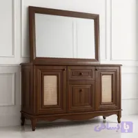 آینه و کنسول آرچین چوب مدل حصیری طول 140 سانتیمتر