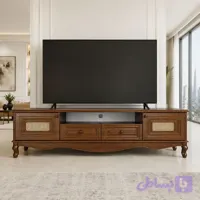 میز تلویزیون آرچین چوب مدل حصیری 180 سانت مناسب برای تلویزیون تا 75 اینچ