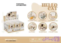 مینی فیگور دکوری گربه با لوازم Hello Cat