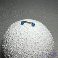 پیرسینگ سارفیس تیتانیوم سنگ اوپال آبی طول پایه 15mm کد 815