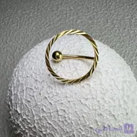 پیرسینگ ناف جواهری طلایی ریورس کد 583