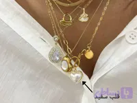 گردنبند قلب سفید مرواریدی