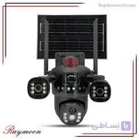 دوربین مینی اسپید دام سولار سیم کارتی سه لنز v380 مدل T64-4G