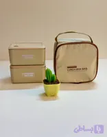 طرف غذا دو طبقه داخل استیل همراه کیف غذا
