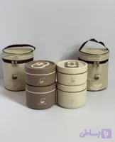 ظرف غذا دو قلو اوجینال گرم نگهدارنده ، گرد دو طبقه همراه کیف غذا