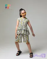 ست تاپ شلوارک دخترانه ی نازگل کد 002 جین 8 عددی