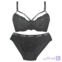 ست شورت و سوتین دانتل فنردار مشکی کش اسپرت nyc کد 293