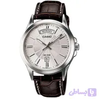 ساعت مچی مردانه Casio مدل MTP-1381L-7AVDF | بند چرم قهوه ای با صفحه سیلور| کلاسیک