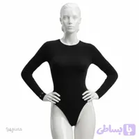 بادی مشکی آستین بلند یقه گرد