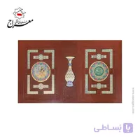 پک نفیس قرآن و حافظ چرمی با گلدان خاتم با جعبه بازشو