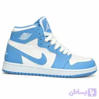 کتونی نایک جردن 1 ساقدار سفید آبی سایز 37 تا 40 | Nike Jordan 1 white blue