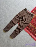 شلوار پارچه ای کمر انگلیسی پارچه کرب مازراتی رنگ قهوه ای