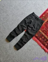 شلوار پارچه ای کمر انگلیسی پارچه کرب مازراتی رنگ مشکی
