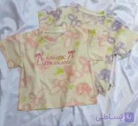 تیشرت دخترانه نخی نقلی باکسی وارداتی باکسی با کیفیت اورجینال مدل Flower