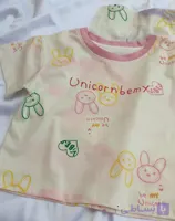تیشرت دخترانه نخی نقلی وارداتی باکسی با کیفیت اورجینال مدل Nice Rabbit