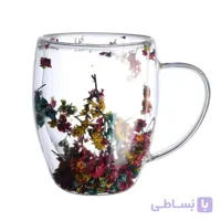 لیوان پیرکس گل دار