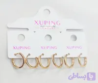 گوشواره حلقه ای برند ژوپینگ طلایی آیینه ای