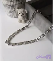 گردنبند اجری استیل نقره ای