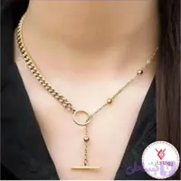 گردنبند ترکیبی کارتیر وزنجیر توپی