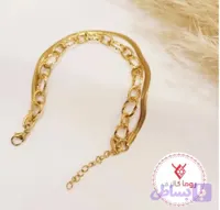 دستبند دولاین زنجیر بیضی و ماری