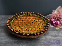 سبد حصیری میکس حلوا تارت ممتاز و خرما آجیلی