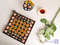 دیس میکس تارت زعفرانی ممتاز و بوتیکی و خرما گردویی میکس