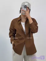شومیز لنین لینن صورتی مشکی شکلات