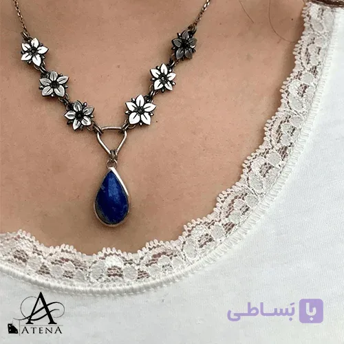 گردنبند نقره طرح مهر
