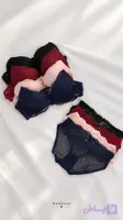 ست شورت سوتین گلدوزی شده کاپ A زنانه و دخترانه