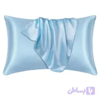 روبالشتی ساتن ابریشم آبی آسمونی