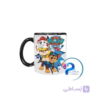 ماگ طرح سگ‌های نگهبان PAW Patrol | دسته مشکی | چاپ سابلیمیشن | هدیه کودک