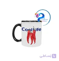 ماگ طرح فلفل قرمز | Cool Life | دسته مشکی | چاپ سابلیمیشن | هدیه خاص