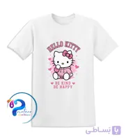 تیشرت طرح هلو کیتی | Be Kind Be Happy | چاپ DTF تمام نخ | دو رنگ سفید و مشکی