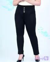 شلوار راسته کمرگنی مشکی زنانه