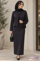 کراپ کت مشکی ساتن